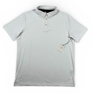 Anderson Ord Shirt Mens L Golf Polo Gamer Solid White Performance Wicking UPF